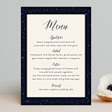 "Outside" - Menus in Navy by Rebecca Bowen - Front