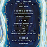 "Gilt Agate" - Menus in Navy by Kaydi Bishop - Detail