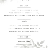 "Watercolor Floral" - Menus in Fog by Jill Means - Detail