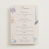"tablescape drawing" - Menus in Hydrangea by Cass Loh - Front
