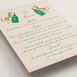 "Whimsical Hand Illustrated Crest" - Menus in Peony by Jackie Crawford - Detail