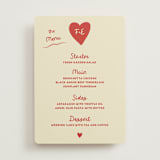 "Big Heart Wedding" - Menus in Cherry by Ani Somi - Front