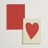 "Big Heart Wedding" - Menus in Cherry by Ani Somi - Back of Card Options