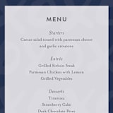 "Brushed Love" - Menus in Night Navy by Lisa Guerrero - Detail