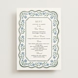 "Sweet Vintage" - Menus in Periwinkle by Alethea and Ruth - Front