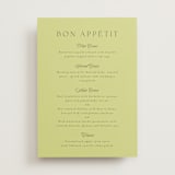 "Carlyle" - Menus in Chartreuse by Everett Paper Goods - Front