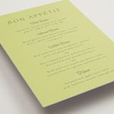 "Carlyle" - Menus in Chartreuse by Everett Paper Goods - Detail