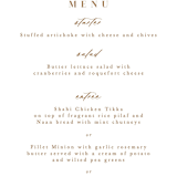 "AMAYA" - Menus in Blush by Kanika Mathur - Detail