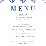 "Calcutta Stamp" - Menus in Azure by Oma N. Ramkhelawan - Detail