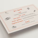"Dinner Sketch" - Menus in Peach by Elly - Detail
