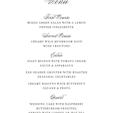 "One and Only" - Menus in Classic Bride by Design Lotus - Detail