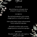 "Enchanted fields" - Menus in Noir by Jennifer Wick - Detail