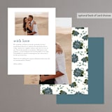 "Echeveria" - Menus in Prussian Blue by Susan Moyal - Back of Card Options