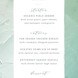 "Painted Sea" - Menus in Seafoam by Hooray Creative - Detail
