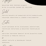 "Contour" - Menus in Ecru by Erica Krystek - Detail