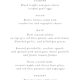 "Dashing" - Menus in Pearl by Benita Crandall - Detail