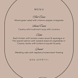 "Initials Circle Arch" - Menus in Latte by FRANI - Detail