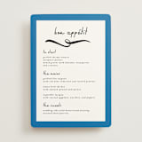 "Swirl Frame" - Menus in Cobalt by mo kelley - Front