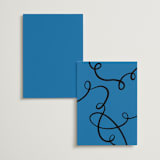"Swirl Frame" - Menus in Cobalt by mo kelley - Back of Card Options