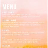 "Ombre" - Menus in Orange by Dean Street - Detail