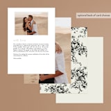 "Elegance Illustrated" - Menus in Beige by Phrosné Barwood - Back of Card Options