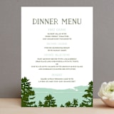 "Mountain View" - Menus in Pine green by Ariel Rutland - Front