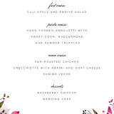 "Peeking Florals" - Menus in Fuchsia by Lori Wemple - Detail
