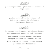 "Everything Love" - Menus in Ebony by Louise Kay - Detail