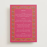 "Varna" - Menus in Fuchsia by Pati Cascino - Front