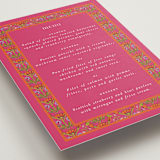 "Varna" - Menus in Fuchsia by Pati Cascino - Detail