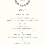 "Wreath of Laurels" - Menus in Ivory by Chris Griffith - Detail