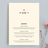 "Love Struck" - Menus in Pale Salmon Peach by The Social Type - Front