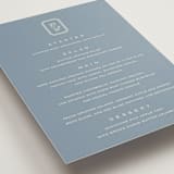 "Bevel Monogram" - Menus in French Blue by Carolyn MacLaren - Detail