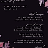 "Romantic Florals" - Menus in Violet by Hooray Creative - Detail
