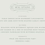 "Chantilly" - Menus in Emerald by Kimberly Morgan - Detail