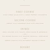 "Swept Away" - Menus in Petal by Leah Bisch - Detail
