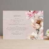 "Chalk Floral" - Menus in Dove by Olivia Kanaley Inman - Front