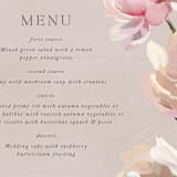 "Chalk Floral" - Menus in Dove by Olivia Kanaley Inman - Detail