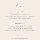 "Splendid" - Menus in Ecru by Sandra Picco Design - Detail