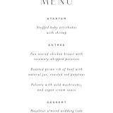 "More Than Words" - Menus in Bridal White by Design Lotus - Detail