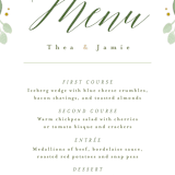 "Garden Glamour" - Menus in Sage by Kristen Smith - Detail