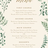 "Painted Ferns" - Menus in Cream by Amy Kross - Detail