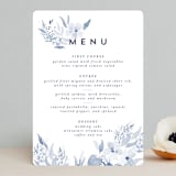 "Poetic Watercolor Flowers" - Menus in Periwinkle by Qing Ji - Front