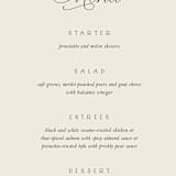 "Refined Beauty" - Menus in Cream by Stacey Day - Detail