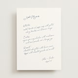 "Perfectly Noted" - Menus in Sapphire by Simona Camp - Front