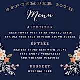"Wildflower Crest" - Menus in Navy by Alethea and Ruth - Detail