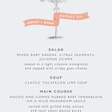 "Palm" - Menus in Salmon by Lauren Chism - Detail