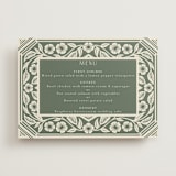 "Floral Diamond" - Menus in Eucalyptus by Katharine Watson - Front