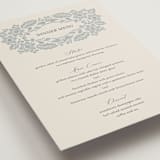 "Embroidered" - Menus in Dusty Blue by Jen Owens - Detail