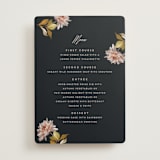 "Dahlia Season" - Menus in Navy by Olivia Kanaley Inman - Front